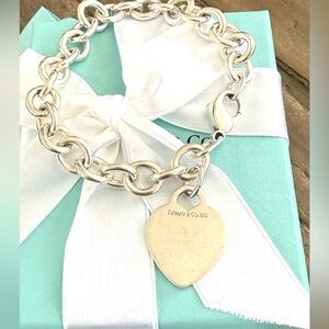 Tiffany sterling heart tag bracelet